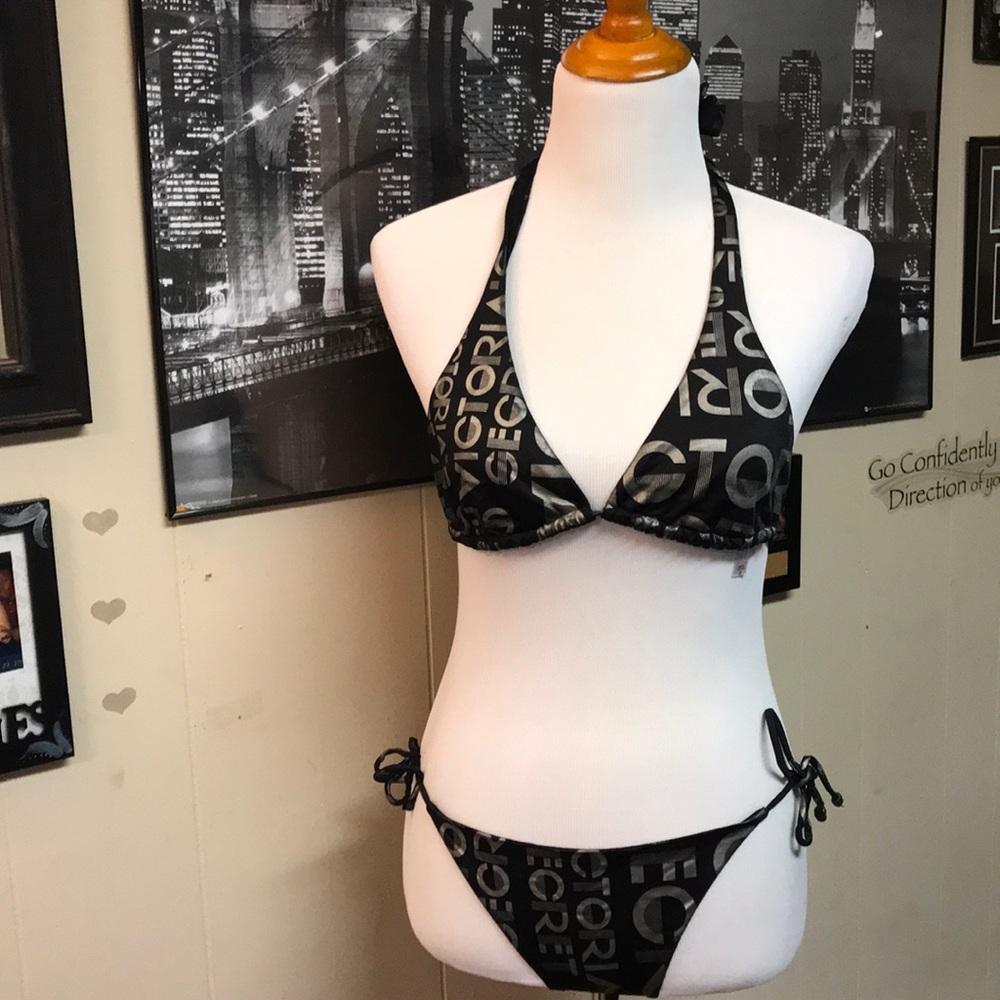 Victoria's secret black & silver bikini
